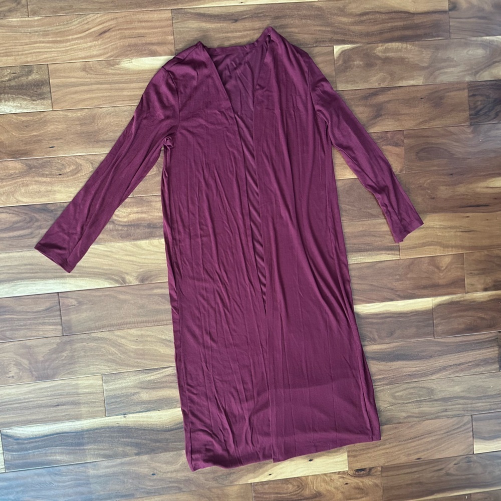 SHEIN Burgundy Long Cardigan Sweater size XL